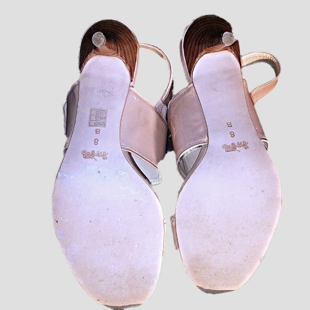 Coach tan open toe heels - Picture 3 of 4